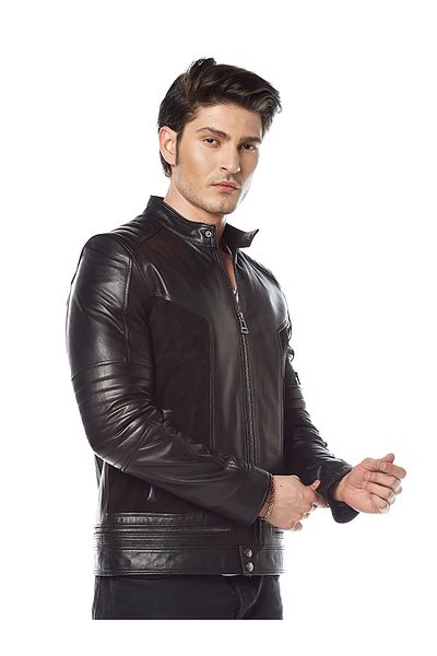 Hodore Lord Suede Detailed Leather Coat