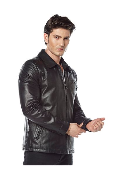 Hodore Kurzova Black Leather Coat