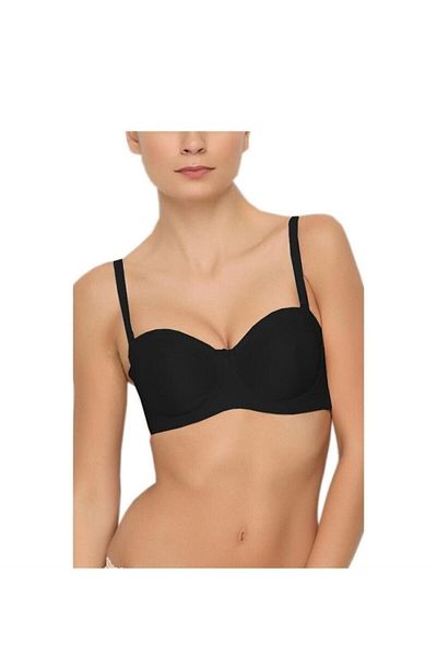 Yeni İnci Strapless Wire-Spongeless Strengthening Bra Black