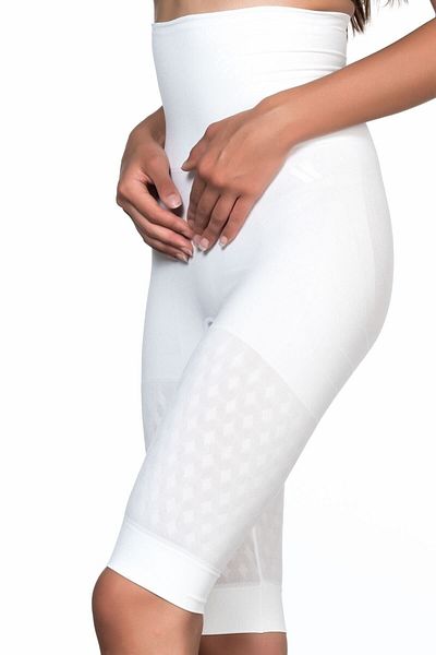 Cecimer Corset boxer dublu cu picior lung, alb, fără cusături, mărime 1 mărime