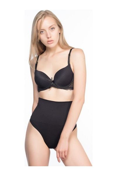 Cecimer Women's Black Double String Corset, Decreasing 1 Size