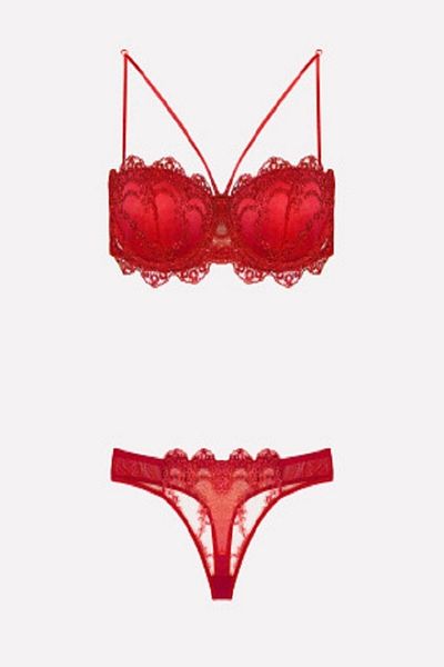 Nurteks Women's Red Padded Bra Set 4591