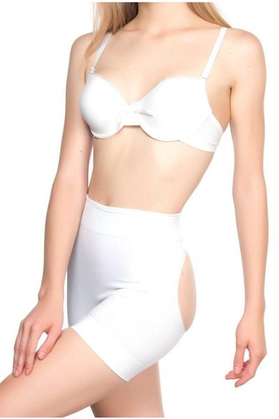 Cecimer 1 Size Reducing Women's White Anti-Cellulite Buttock Open Boxer Corset 2034b