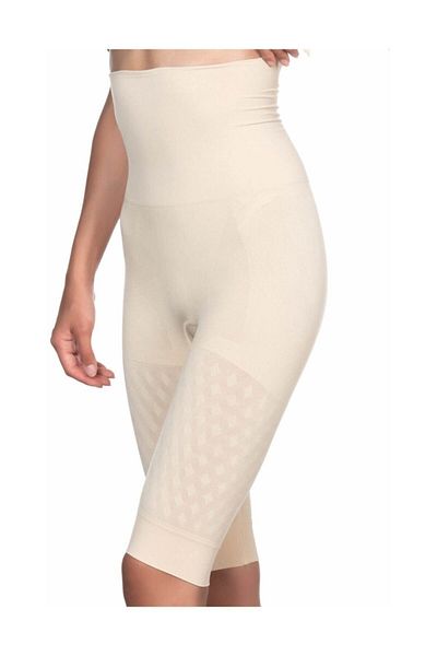 Cecimer Women's Skin Color Seamless Long Leg Double Boxer Corset, Reducing 1 Size