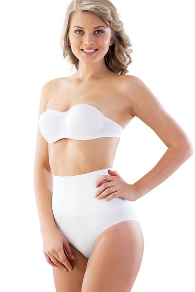 Cecimer 2039 Seamless, No Marks, Double Layer Slip Corset, Reduces 1 Size, White