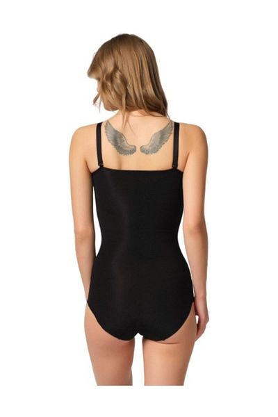 Cecimer 1 Size Reducing Laser Cut Double Layer Slip Length Corset Black 2821