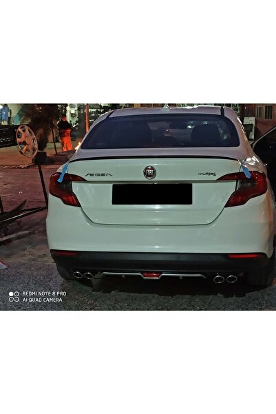 HYM TUNİNG Fiat Egea Uyumlu Difüzör Ortası Gri 4 Egzoz Görünümlü Arka Ek Difüzör