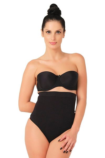 Cecimer 1 Size Reducing Seamless High Waist Abdominal Support String Panties Corset 2054 Black