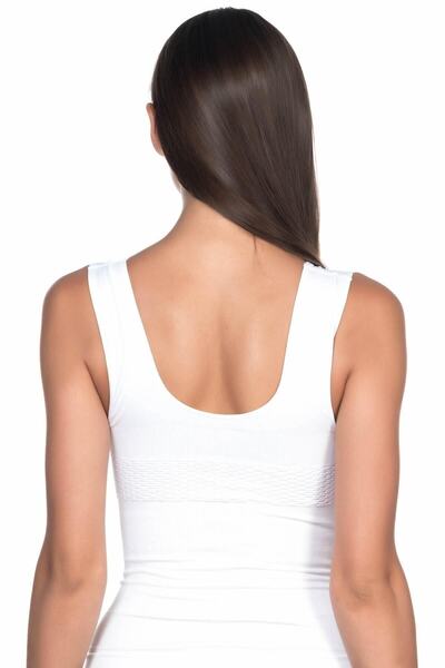 Cecimer Women's White Seamless Tightening Corset Undershirt, Decreasing 1 Size 5012