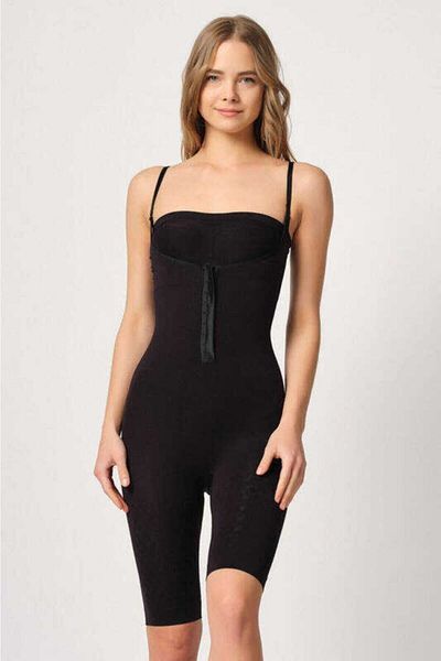 Cecimer 1 Size Reducing Women's Black Front Agraphed Underbust Length Corset 2093