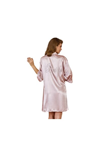 Nurteks Кольоровий атласний весільний халат - з написом для жінок