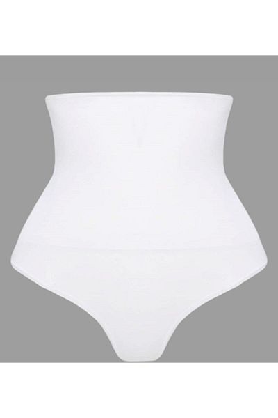Cecimer 1 Mărime Redusă Strat Dublu Chiloți Cu Talie Înaltă Corset Alb