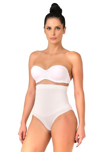 Cecimer 1 Size Reducing Seamless High Waist Abdominal Supported String Panties Corset 2054 White