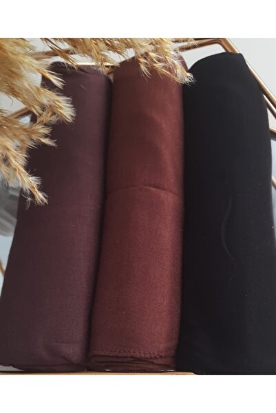 Trablus Model șal pentru femei din bumbac pieptănat Hijab - Set de 3 Negru &g...