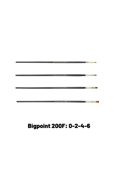 Bigpoint مجموعة فرشاة قطع مسطحة ذات شعيرات صناعية من سلسلة 200f مكونة من 4 قط...