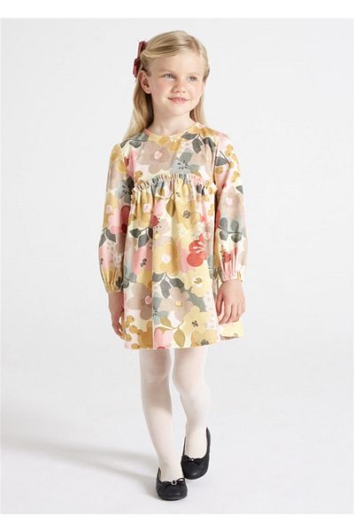 MAYORAL Yellow Floral Print Girls' Dress - 4963
