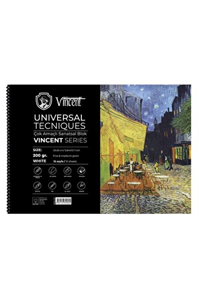 Vincent فنسنت يونيفرسال تكنيكس وايت 200 جرام - 25x35 15 ورقة دفتر متعدد الوظائف