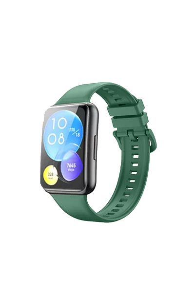 Nezih Case سوار سيليكون جل رياضي متوافق مع ساعة Huawei Watch Fit 2 باللون الكاكي