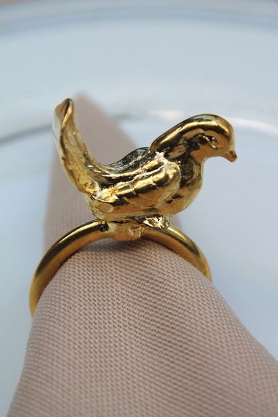 Emtory Home 6 Pieces Gold Bird Figured Modern Metal Napkin Ring - Napkin Ring