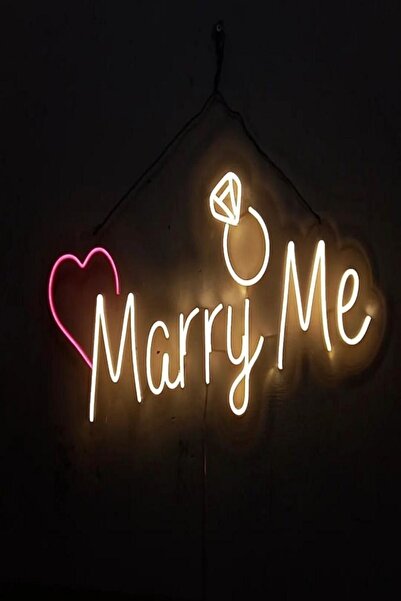 Extremmotif Mary Me Neon Led Yüzük Led Tabela Düğün Nişan Organizasyon