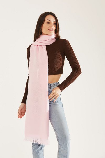 Goldmine Soft Textured Solid Color Pink Scarf