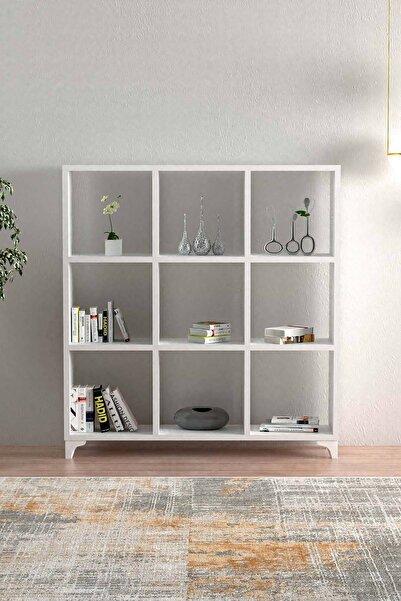 EGEMODÜLER Küp Kitaplık 9 Bölmeli Raflı Kitaplık Kare Kitaplık Kütüphane