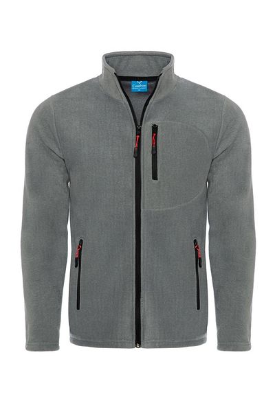 MAXIMILLIAN Men's Fleece Gray Color 3 Pocket Zippered Bato Collar Outdoor Fleece