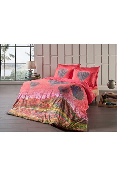 Doqu Home طقم غطاء لحاف بالونات كابادوكيا باللون الأحمر - مفرد