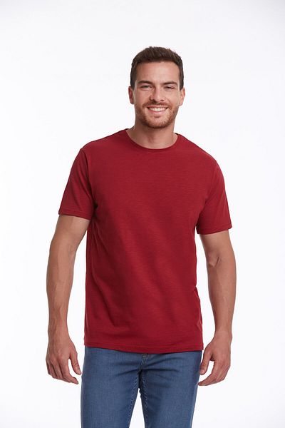 Hatemoğlu Red Slim Fit Crew Neck 100% Cotton T-Shirt