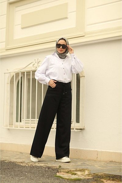 Trn JNS Pantaloni de damă cu talie super înaltă, blugi cu picioare largi