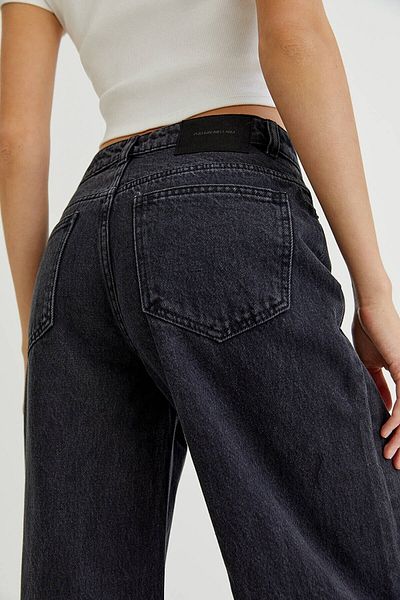 Trn JNS Pantaloni de damă, cu talie super înaltă, cu picior lat, blugi