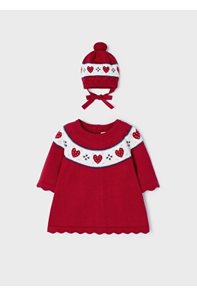 MAYORAL Newborn Baby Girl Knitwear Dress and Hat Set