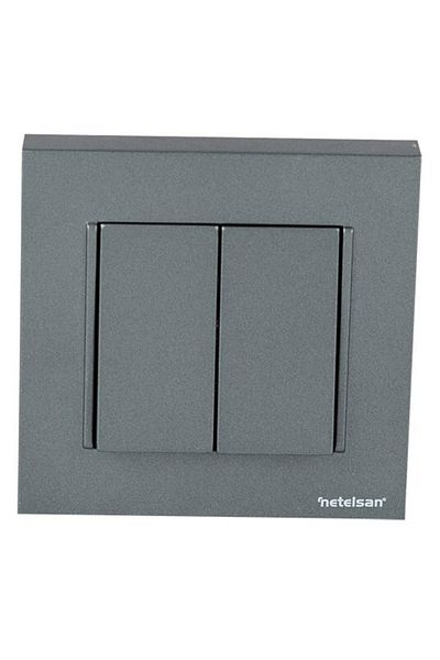 Netelsan Byobu Smoked Double Switch Commutator Frame Included 1 Piece