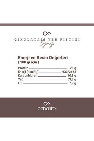 Dahafitol Çikolatalı Fıstık Ezmesi 360 Gr