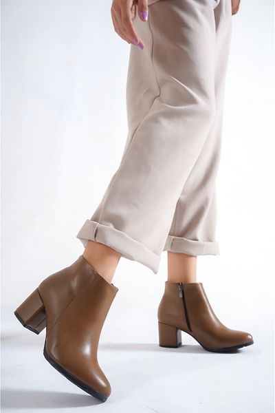 Weynes Women's Mink Leather 5cm Heeled Stylish Boots Botie Wsb10070