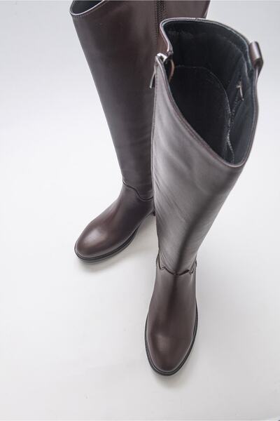 LuviShoes Acro Kahve Cilt Hakiki Deri Kadın Çizme