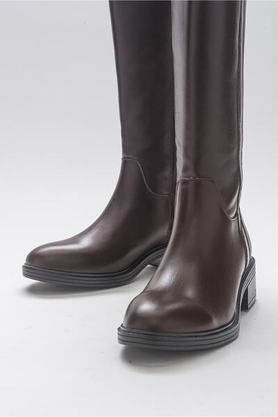 LuviShoes Acro Kahve Cilt Hakiki Deri Kadın Çizme