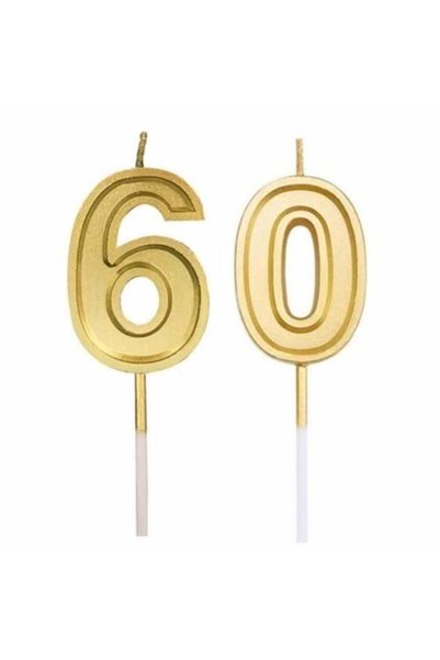 Partioutlet 60 Yaş Gold Renkli Pasta Mumu