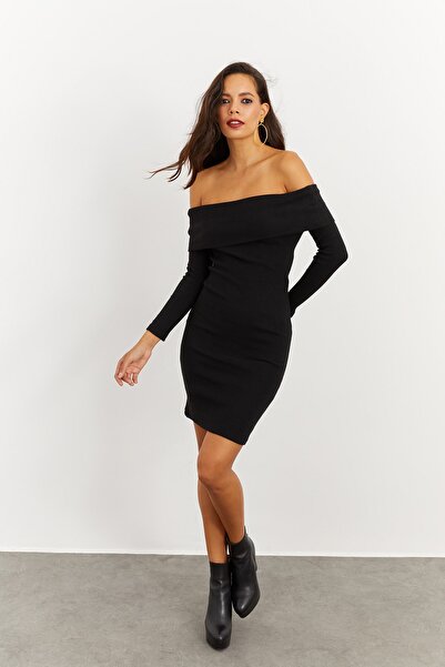 Cool & Sexy Γυναικείο φόρεμα καμιζόλ με μαύρο γιακά Madonna CG272