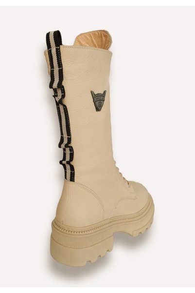 Hammer Jack Women's Genuine Leather Beige Long Boots 455-2140-z