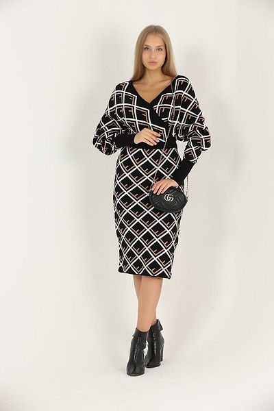 VERA LİFE Rochie de tricotaje de damă cu guler dublu