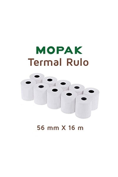 Mopak 56x16 Termal Pos & Yazarkasa Kağıdı 1 Paket (10 Rulo)