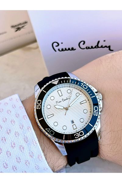 Pierre Cardin Pr.08.cd.1008 Silicone Cord Men's Wristwatch 30 Mt Waterproof