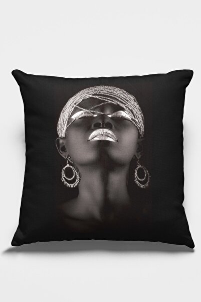 Lizia Home Διακοσμητική μαξιλαροθήκη διπλής όψης αραβικής κοπέλας με ταϊλανδέζικο ύφασμα με φτερά Premium 43x43cm Krl451