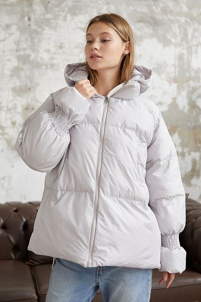 InStyle Monika Short Coat with Gathered Sleeves - White