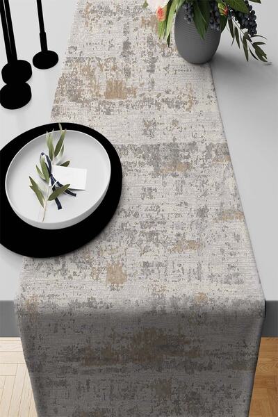 Lizia Home Premium Thai Feather Woven Stain Resistant Fabric Tablecloth Runner Vintage Plain 40x140cm Rnr128