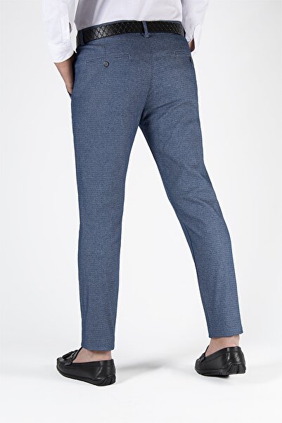 Terapi Men Erkek Slim Fit Armürlü Italyan Kesim Keten Pantolon 21k-2200420-3 Mavi