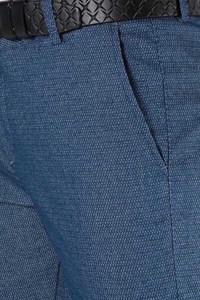 Terapi Men Erkek Slim Fit Armürlü Italyan Kesim Keten Pantolon 21k-2200420-3 Mavi