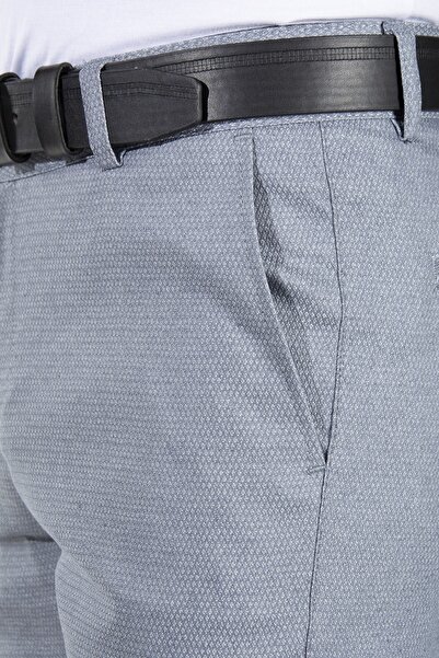 Terapi Men Erkek Kül Grisi Slim Fit Petekli Italyan Kesim Keten Pantolon 21k-2200420-7