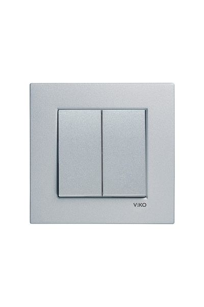 Tamer Elektrik Viko Artline Novella Silver Double Switch Commutator with Frame -92605002